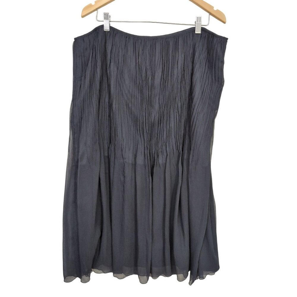Nurture‎ Midi Skirt Womens XL Black Sheer Elastic Waist Flowy Office Whimsigoth
